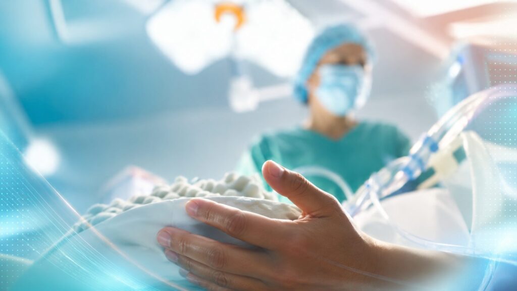 Equipe durante o mapeamento funcional em cirurgia com paciente acordado